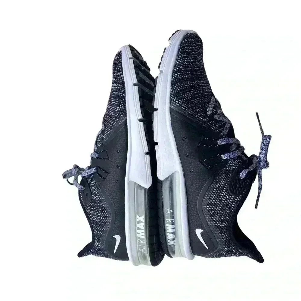 WOMEN’S NIKE AIR MAX SEQUENT 3 RUNNING TRAINER SIZE 10 BLACK,WHITE&DARK GREY•
